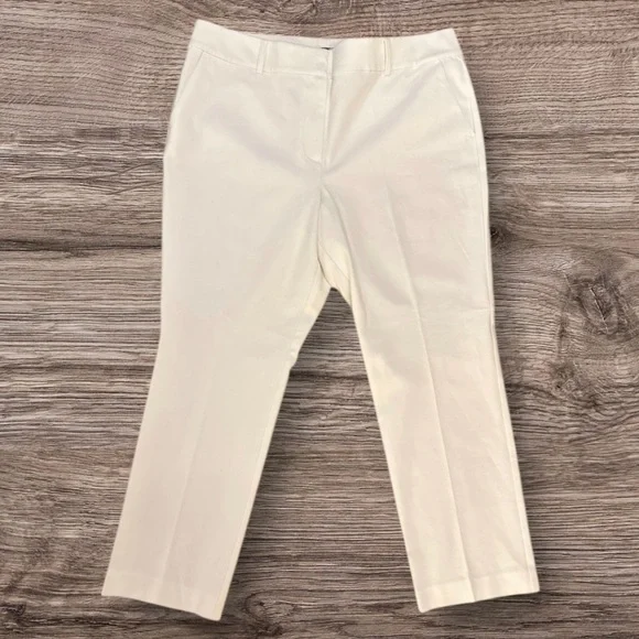 NWT Ann Taylor Factory Signature Straight Ankle Length Off-White Pants Size 14 - Picture 3 of 9